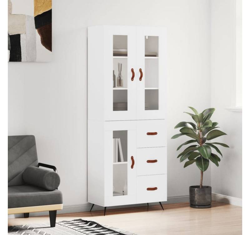 vidaXL Highboard Highboard Weiß 69,5x34x180 cm Spanplatte Glas Vitrine vidaXL Highboard Highboard Weiß 69,5x34x180 cm Spanplatte Glas Vitrine von vidaXL