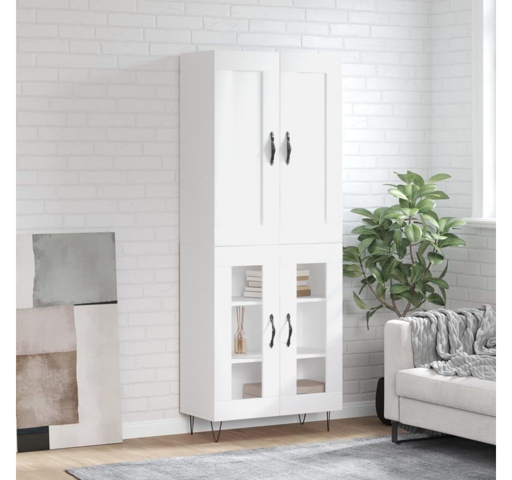 vidaXL Highboard Highboard Weiß 69,5x34x180 cm Spanplatte Glas Vitrine vidaXL Highboard Highboard Weiß 69,5x34x180 cm Spanplatte Glas Vitrine von vidaXL