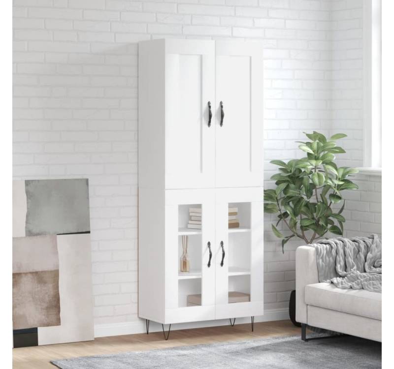 vidaXL Highboard Highboard Weiß 69,5x34x180 cm Spanplatte Glas Vitrine vidaXL Highboard Highboard Weiß 69,5x34x180 cm Spanplatte Glas Vitrine von vidaXL