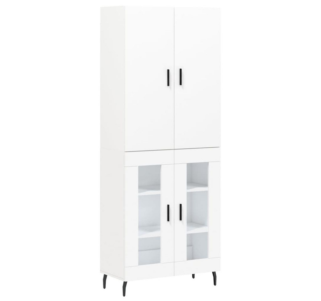 vidaXL Highboard Highboard Weiß 69,5x34x180 cm Spanplatte Glas Vitrine vidaXL Highboard Highboard Weiß 69,5x34x180 cm Spanplatte Glas Vitrine von vidaXL