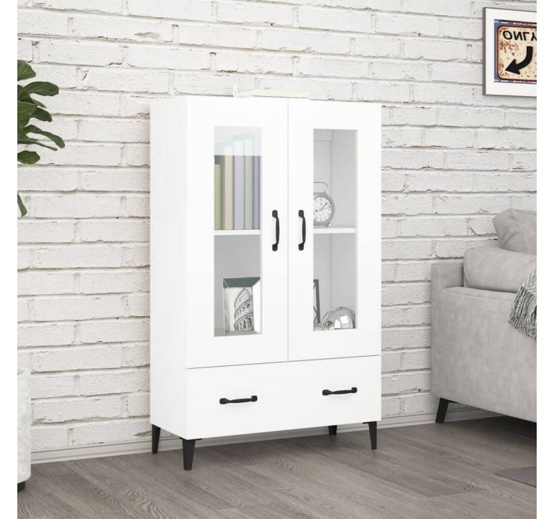 vidaXL Highboard Highboard Weiß 70x31x115 cm Spanplatte Anrichte Kommode Glas Vitrine von vidaXL