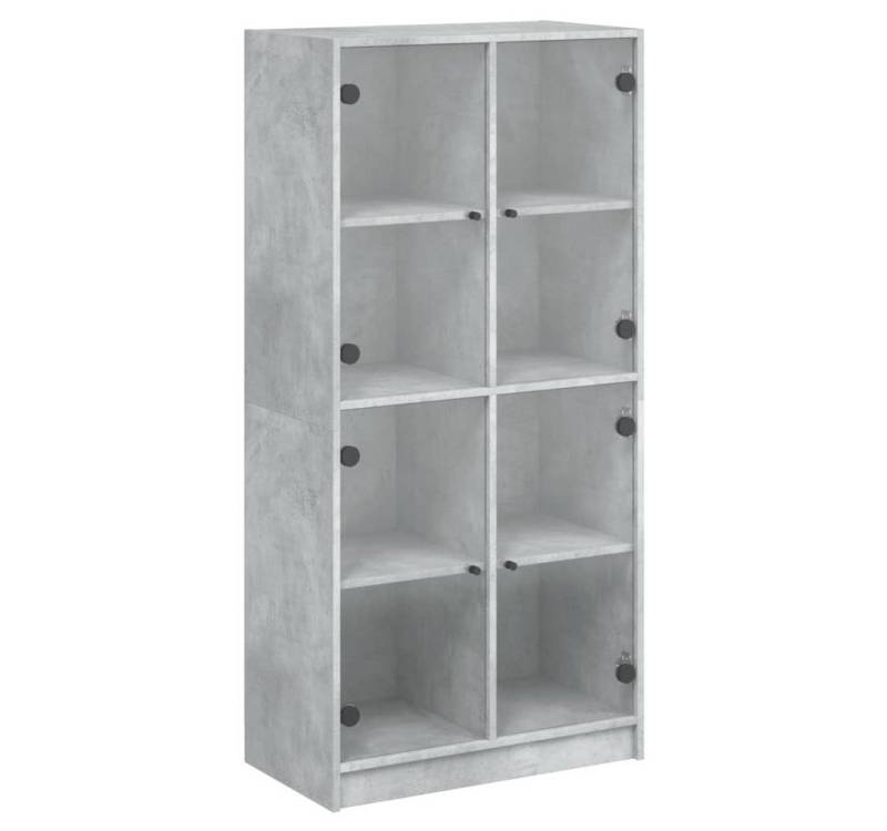 vidaXL Highboard Highboard mit Türen Betongrau 68x37x142 cm Spanplatte Glas Vitrine von vidaXL