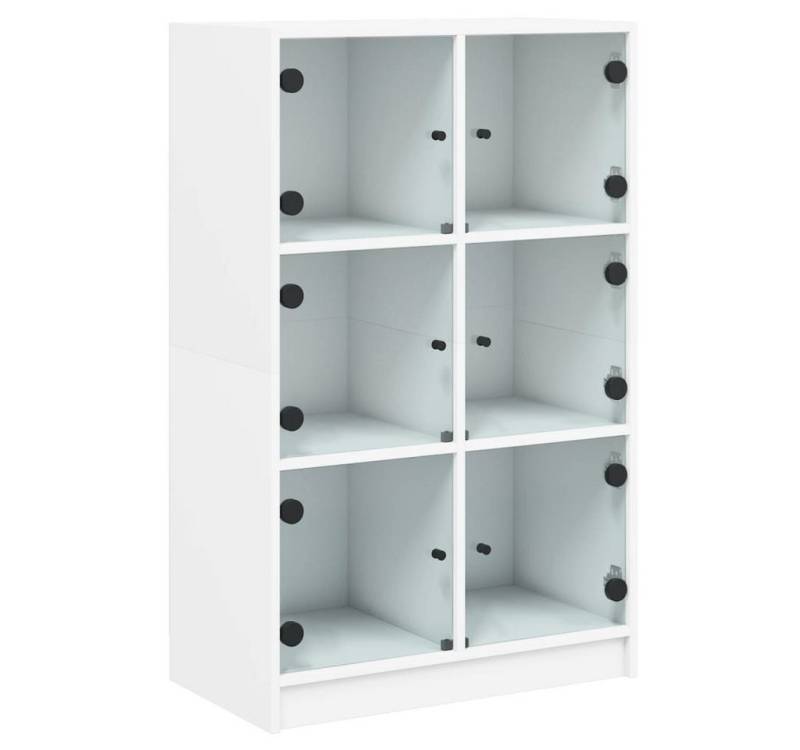 vidaXL Highboard Highboard mit Türen Weiß 68x37x109 cm Spanplatte Glas Vitrine von vidaXL