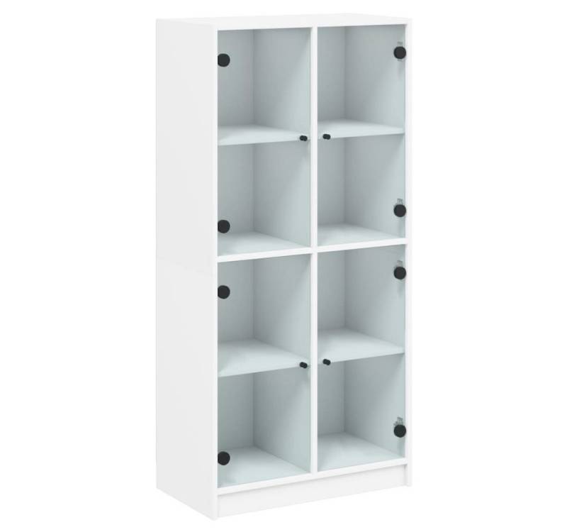 vidaXL Highboard Highboard mit Türen Weiß 68x37x142 cm Spanplatte Glas Vitrine von vidaXL