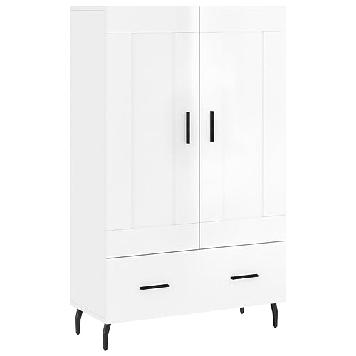 vidaXL Highboard, Sideboard mit viel Stauraum, Mehrzweckschrank Anrichte, Kommode Schrank für Wohnzimmer, Modern, Hochglanz Weiß Holzwerkstoff von vidaXL