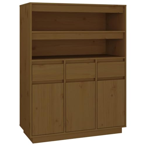 vidaXL Highboard Sideboard Kommode Schrank Anrichte Beistellschrank Mehrzweckschrank Hochschrank Standschrank Honigbraun 89x40x116,5cm Massivholz Kiefer vidaXL Highboard Sideboard Kommode Schrank Anrichte Beistellschrank Mehrzweckschrank Hochschrank Standschrank Honigbraun 89x40x116,5cm Massivholz Kiefer von vidaXL