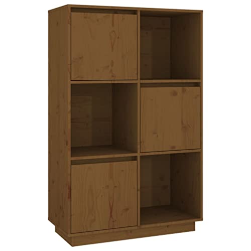 vidaXL Highboard Sideboard Kommode Schrank Anrichte Beistellschrank Mehrzweckschrank Holzschrank Hochschrank Honigbraun 74x35x117cm Massivholz Kiefer von vidaXL