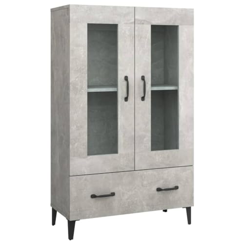 vidaXL Highboard Sideboard Kommode Schrank Anrichte Beistellschrank Mehrzweckschrank Standschrank Wohnzimmer Betongrau 70x31x115cm Holzwerkstoff von vidaXL