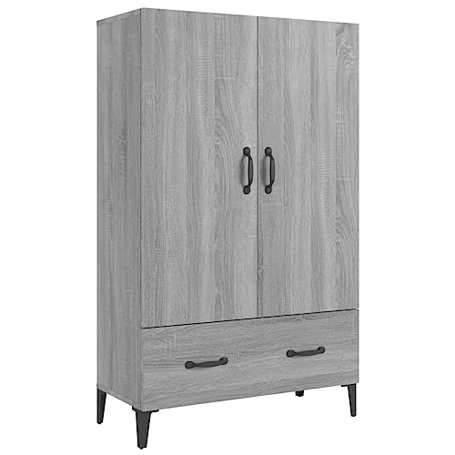 vidaXL Highboard Sideboard Kommode Schrank Anrichte Beistellschrank Mehrzweckschrank Standschrank Wohnzimmer Grau Sonoma 70x31x115cm Holzwerkstoff von vidaXL