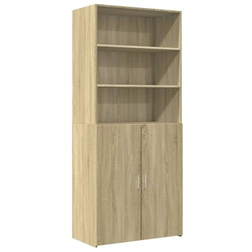 vidaXL Highboard, Sideboard mit Stauraum, Hochschrank Lagerschrank für Wohnzimmer, Beistellschrank Mehrzweckschrank, Sonoma-Eiche Holzwerkstoff von vidaXL