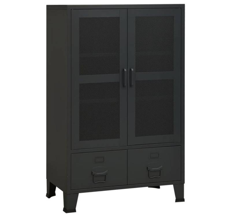 vidaXL Highboard Vitrine Highboard Lagerschrank Industrie-Stil Schwarz 70x40x115 cm Met von vidaXL