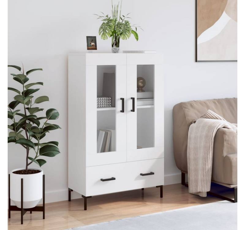 vidaXL Highboard Vitrine Highboard Weiß 69,5x31x115 cm Spanplatte Glas Vitrine von vidaXL
