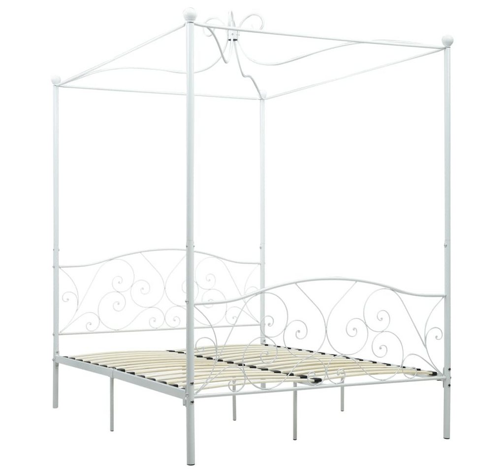 vidaXL Himmelbett, Baldachin Bett-Gestell Weiß Metall 120 x 200 cm von vidaXL