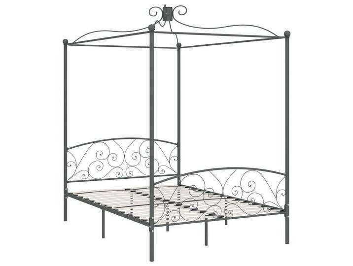 vidaXL Himmelbett Himmelbett-Gestell Grau Metall 140 x 200 cm Bett Bettrahmen Bettgestel, grau vidaXL Himmelbett Himmelbett-Gestell Grau Metall 140 x 200 cm Bett Bettrahmen Bettgestel, grau von vidaXL