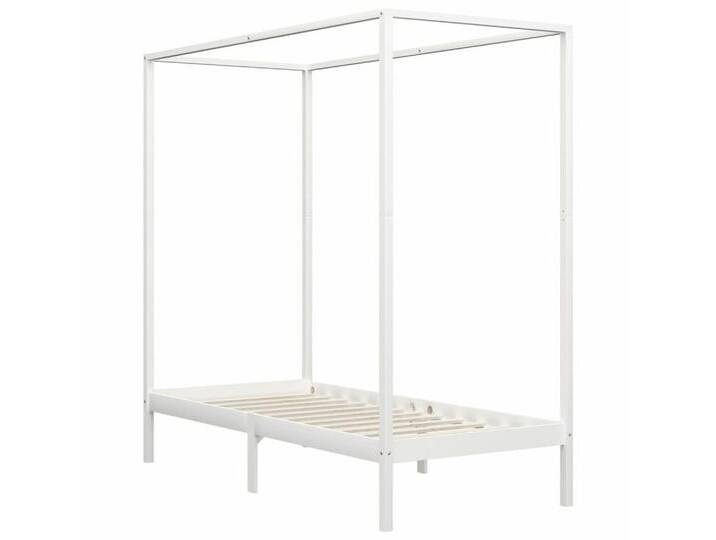 vidaXL Himmelbett Himmelbett-Gestell Weiß Massivholz Kiefer 90 x 200 cm Bett Bettrahmen, weiß vidaXL Himmelbett Himmelbett-Gestell Weiß Massivholz Kiefer 90 x 200 cm Bett Bettrahmen, weiß von vidaXL