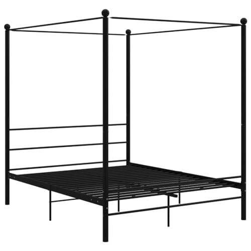 vidaXL Himmelbett Metallbett Bett Doppelbett Bettrahmen Bettgestell Lattenrost Schlafzimmermöbel Schlafzimmerbett Schwarz Metall 160x200cm vidaXL Himmelbett Metallbett Bett Doppelbett Bettrahmen Bettgestell Lattenrost Schlafzimmermöbel Schlafzimmerbett Schwarz Metall 160x200cm von vidaXL