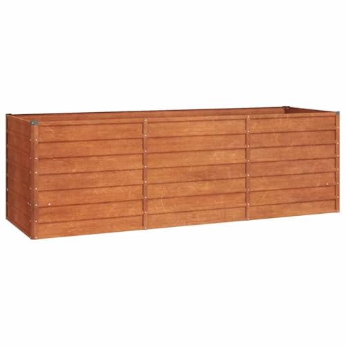 vidaXL Hochbeet, Hochbeet für Garten Balkon Terrasse, Kräuterhochbeet zum Selber Bauen, Gemüsebeet Pflanzkübel aus Metall, Grau Cortenstahl vidaXL Hochbeet, Hochbeet für Garten Balkon Terrasse, Kräuterhochbeet zum Selber Bauen, Gemüsebeet Pflanzkübel aus Metall, Grau Cortenstahl von vidaXL