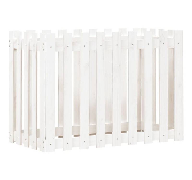 vidaXL Hochbeet, Kräuterhochbeet Lattenzaun-Design Weiß 100x50x70 cm Massivholz Kiefer von vidaXL