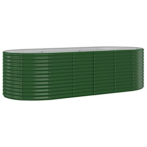 vidaXL Hochbeet, Wetterfestes Hochbeet für Garten Balkon Terrasse, Kräuterhochbeet zum Selber Bauen, Pflanzkasten aus Metall, Pulverbeschichteter Stahl Grün vidaXL Hochbeet, Wetterfestes Hochbeet für Garten Balkon Terrasse, Kräuterhochbeet zum Selber Bauen, Pflanzkasten aus Metall, Pulverbeschichteter Stahl Grün von vidaXL