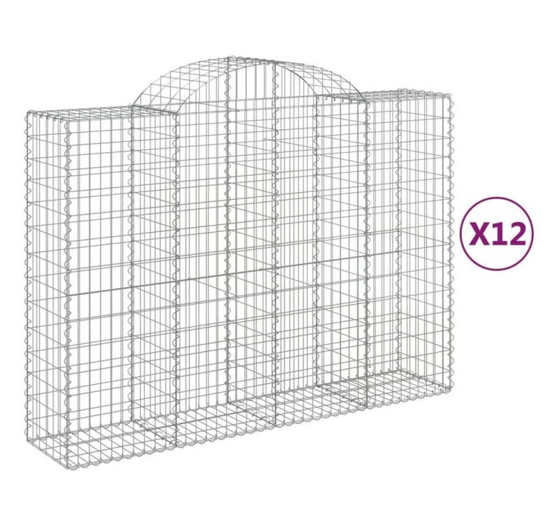 vidaXL Hochbeet Gabionen mit Hochbogen 12Stk 200x50x140160cm Verzinktes Eisen von vidaXL