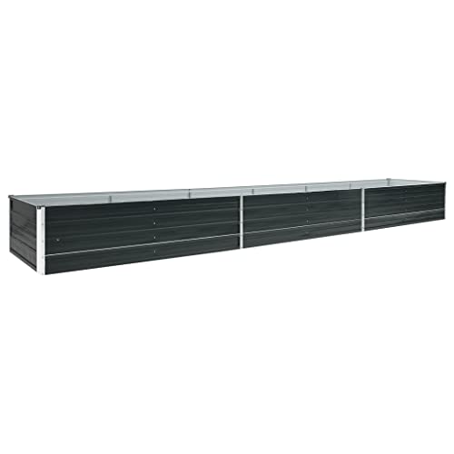vidaXL Hochbeet Pflanzkübel Pflanzbeet Gemüsebeet Gartenbeet Frühbeet Blumenkasten Pflanzkasten Garten Verzinkter Stahl 480x80x45cm Anthrazit von vidaXL