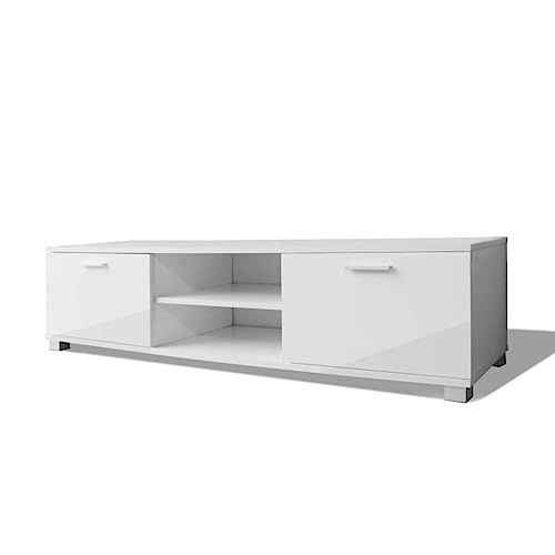 vidaXL Hochglanz TV-Schrank Fernsehtisch Lowboard Sideboard Weiß 120x40,5x35 cm von vidaXL