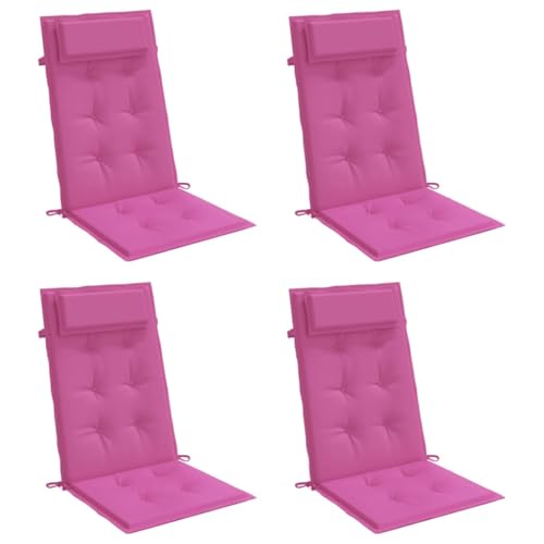 vidaXL Hochlehner Auflage 4 STK., Sitzkissen für Gartenmöbel Hocker Ottomanen, Wasserabweisendes Sitzpolster, Sitzauflage Stuhlauflage, Rosa Oxford Gewebe von vidaXL