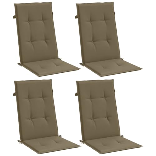 vidaXL Hochlehner-Auflagen 4 STK. Melange Taupe 120x50x4 cm Stoff vidaXL Hochlehner-Auflagen 4 STK. Melange Taupe 120x50x4 cm Stoff von vidaXL
