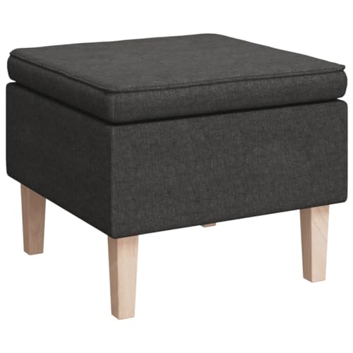 vidaXL Hocker, Fußhocker mit Holzbeinen, Polsterhocker Fußbank für Wohnzimmer Schlafzimmer Flur, Fußschemel Fußstütze Sitzhocker, Dunkelgrau Stoff von vidaXL