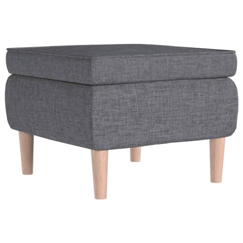 vidaXL Hocker, Fußhocker mit Holzbeinen, Polsterhocker Fußbank für Wohnzimmer Schlafzimmer Flur, Fußschemel Fußstütze Sitzhocker, Hellgrau Stoff von vidaXL