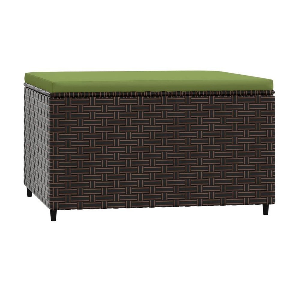 vidaXL Hocker Gartenhocker mit Kissen Braun Poly Rattan (1 St) von vidaXL