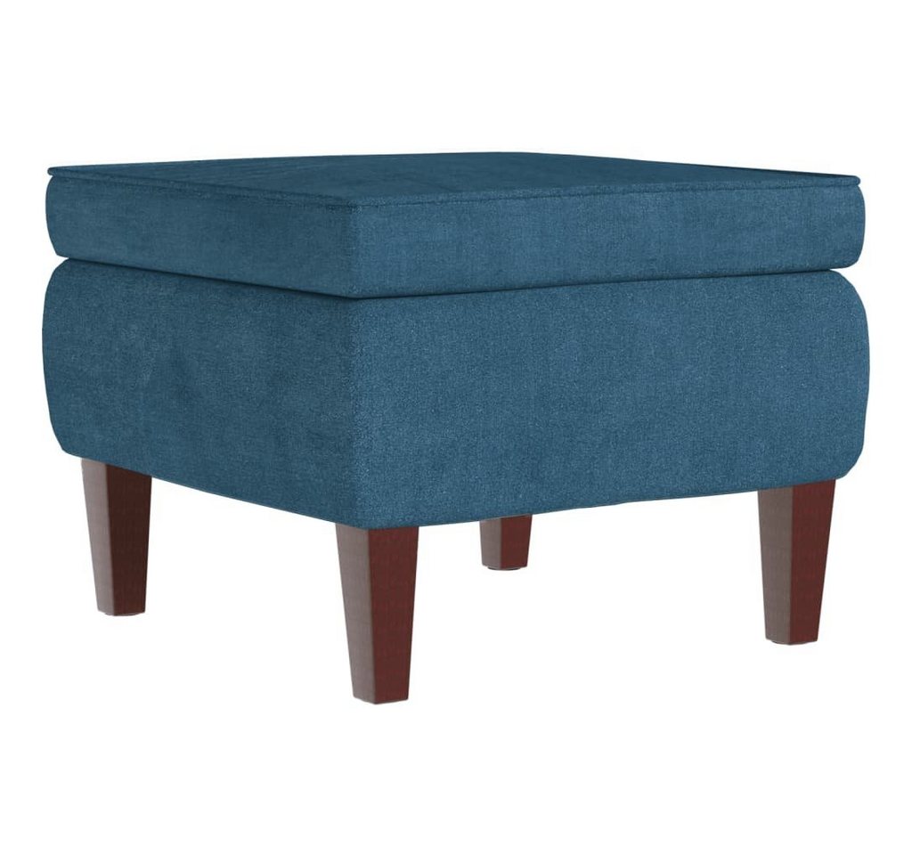 vidaXL Hocker Hocker mit Holzbeinen Blau Samt (1 St) von vidaXL