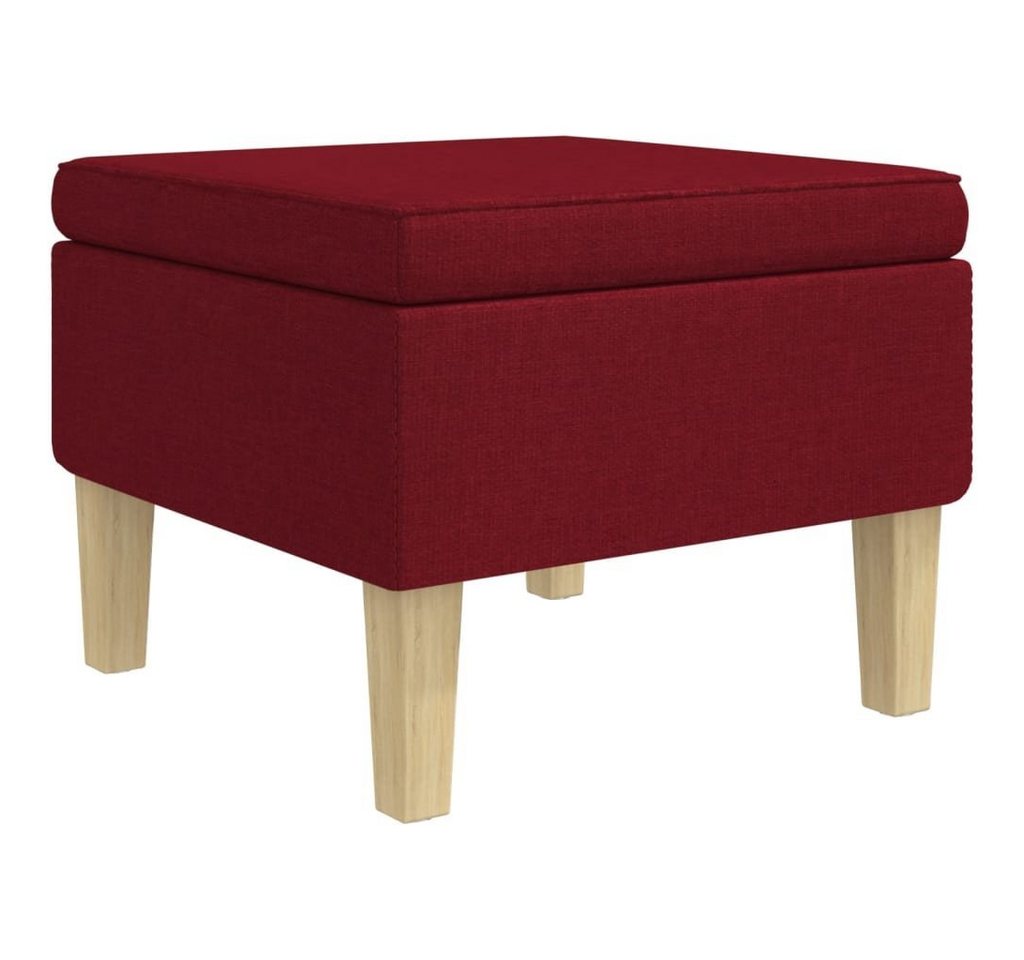 vidaXL Hocker Hocker mit Holzbeinen Weinrot Stoff (1 St) von vidaXL