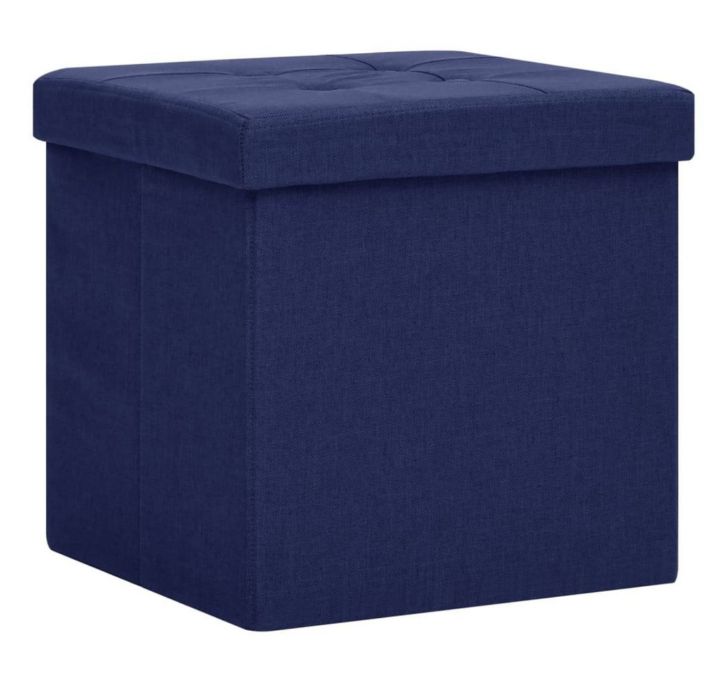 vidaXL Hocker Hocker mit Stauraum Blau Leinenoptik (1 St) von vidaXL