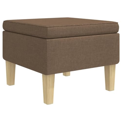 vidaXL Hocker, Fußhocker mit Holzbeinen, Polsterhocker Fußbank für Wohnzimmer Schlafzimmer Flur, Fußschemel Fußstütze Sitzhocker, Braun Stoff von vidaXL