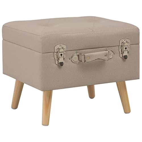 vidaXL Hocker mit Stauraum Sitzhocker Fußhocker Polsterhocker Sitzbank Sitzpouf Pouf Sitzpuff Fußbank Ottomane Sitztruhe Truhe 40cm Beige Stoff von vidaXL