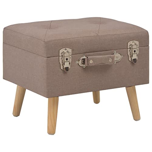 vidaXL Hocker mit Stauraum Sitzhocker Fußhocker Polsterhocker Sitzbank Sitzpouf Pouf Sitzpuff Fußbank Ottomane Sitztruhe Truhe 40cm Braun Stoff von vidaXL