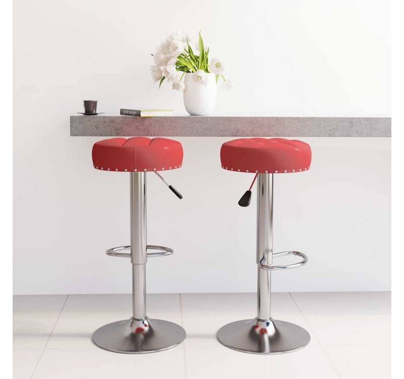 vidaXL Hocker, Barhocker 2 Stk. Weinrot Stoff von vidaXL