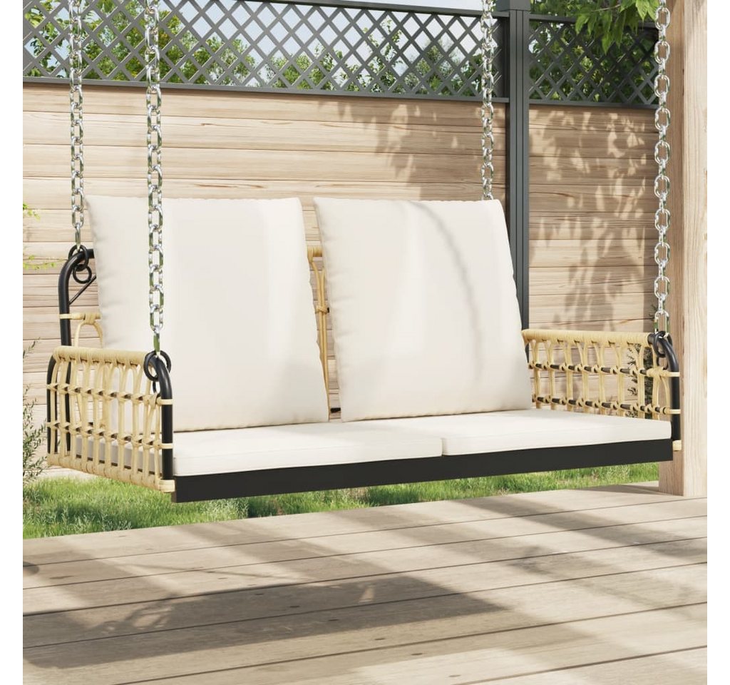 vidaXL Hollywoodschaukel, Hängebank mit Kissen 105x58x38 cm Poly Rattan und Stahl vidaXL Hollywoodschaukel, Hängebank mit Kissen 105x58x38 cm Poly Rattan und Stahl von vidaXL