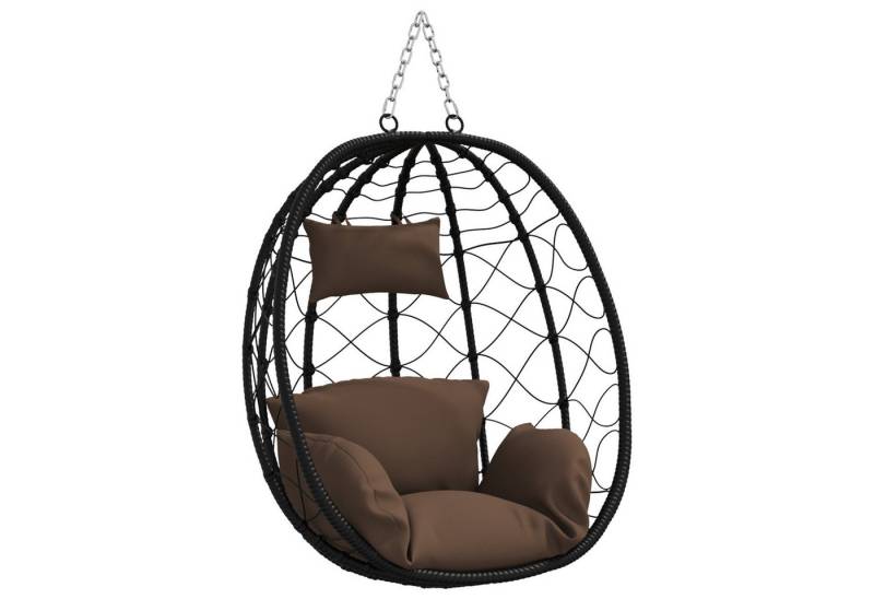 vidaXL Hollywoodschaukel Hängender Eierstuhl Korb ohne Ständer Kaffee Poly Rattan, 1 tlg. von vidaXL