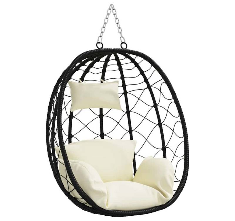 vidaXL Hollywoodschaukel Hängendes Ei-Stuhl Cremeweiß 91.5 x 60 x 110 cm Poly-Rattan, 1 tlg. von vidaXL