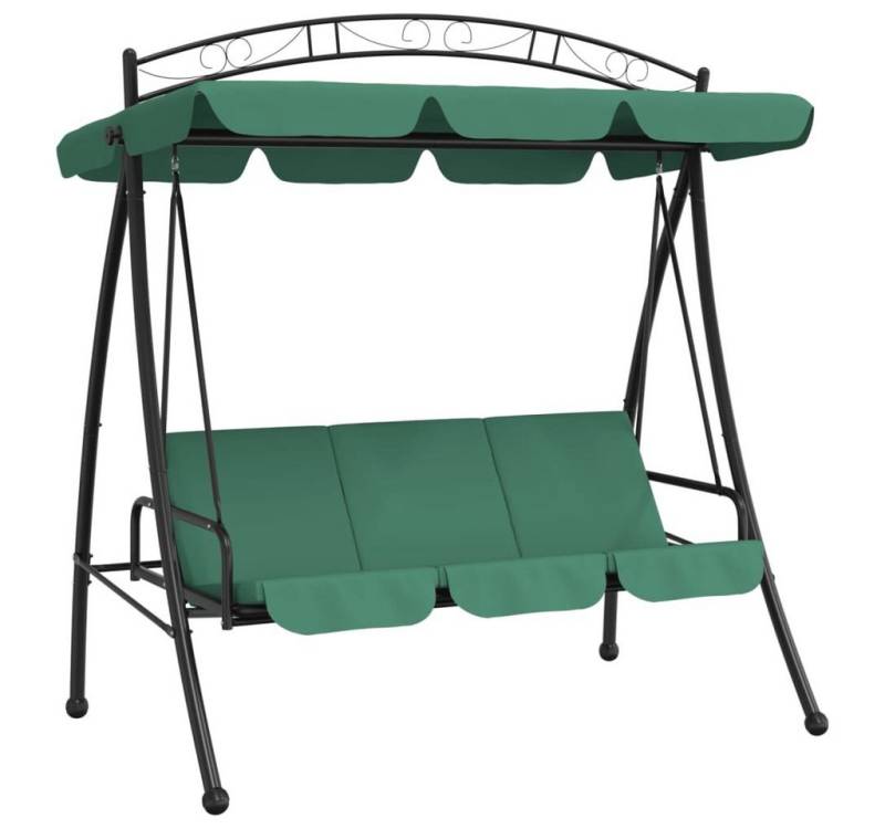 vidaXL Hollywoodschaukel Hollywoodschaukel mit Dach Grün 198 cm Stoff und Stahl von vidaXL