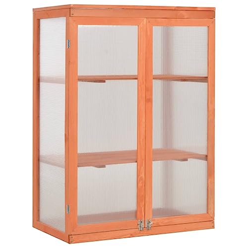 vidaXL Holz Gewächshaus 75x47x109cm Anzuchthaus Frühbeet Schrank Balkon Garten von vidaXL