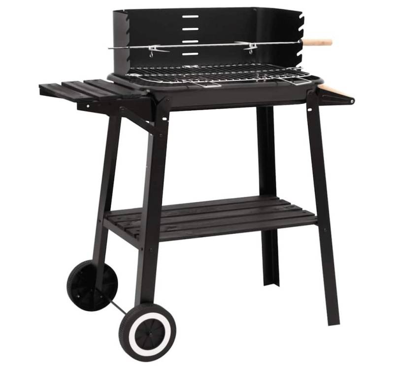 vidaXL Holzkohlegrill Holzkohlegrill mit Rädern Schwarz Stahl vidaXL Holzkohlegrill Holzkohlegrill mit Rädern Schwarz Stahl von vidaXL