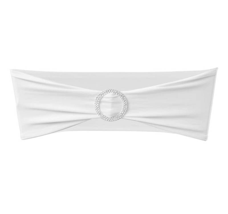 vidaXL Hussen-Set 25 x Stuhlschleifen Stretch Schleifenbänder + Diamant Schnalle weiß vidaXL Hussen-Set 25 x Stuhlschleifen Stretch Schleifenbänder + Diamant Schnalle weiß von vidaXL