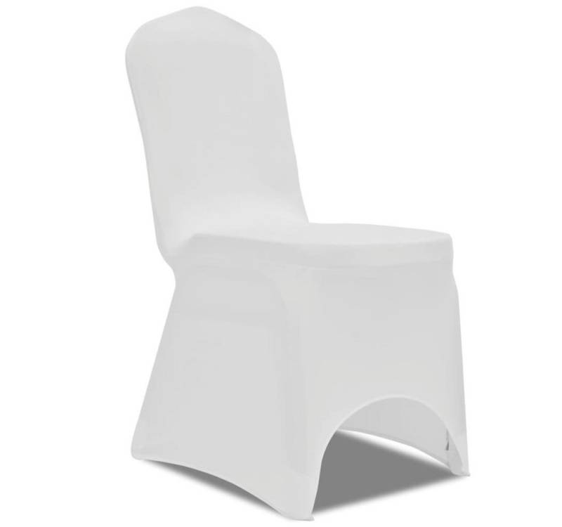 vidaXL Hussen-Set 50 x Stuhlhusse Stretchhusse weiß von vidaXL