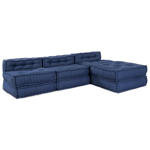 vidaXL Indigo Lounge Kissen Set mit 3 Mittelkissen | Rechteckige weiche Baumwoll Dekokissen für Wohnzimmer, Moderne Innenraumausstattung, atmungsaktiv und nur für drinnen geeignet, Couchkomfort vidaXL Indigo Lounge Kissen Set mit 3 Mittelkissen | Rechteckige weiche Baumwoll Dekokissen für Wohnzimmer, Moderne Innenraumausstattung, atmungsaktiv und nur für drinnen geeignet, Couchkomfort von vidaXL