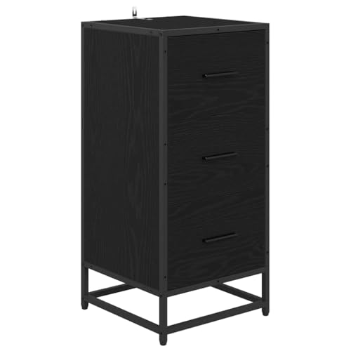 vidaXL Industrie Sideboard mit Schubladen, schwarz, Eiche, Metallrahmen, 35,5 x 35 x 76 cm. Innenmerkmale: viel Stauraum, aus Holzwerkstoff. Ideal für Ess- und Wohnräume. Montage erforderlich. Lösungs vidaXL Industrie Sideboard mit Schubladen, schwarz, Eiche, Metallrahmen, 35,5 x 35 x 76 cm. Innenmerkmale: viel Stauraum, aus Holzwerkstoff. Ideal für Ess- und Wohnräume. Montage erforderlich. Lösungs von vidaXL
