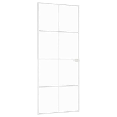 vidaXL Innentür, Zimmertür Komplettset 83x201,5cm, Glastür mit Griff Eisenschloss, Drehtür Tür aus Glas, Modern, Weiß Hartglas Aluminium Schlank vidaXL Innentür, Zimmertür Komplettset 83x201,5cm, Glastür mit Griff Eisenschloss, Drehtür Tür aus Glas, Modern, Weiß Hartglas Aluminium Schlank von vidaXL