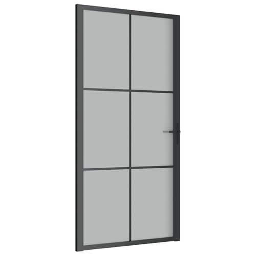vidaXL Innentür Modernes Design Glastür Komplettset Zimmertür Tür Drehtür Wohnungstür mit Montagezubehör 102,5x201,5cm Schwarz Mattglas Aluminium vidaXL Innentür Modernes Design Glastür Komplettset Zimmertür Tür Drehtür Wohnungstür mit Montagezubehör 102,5x201,5cm Schwarz Mattglas Aluminium von vidaXL